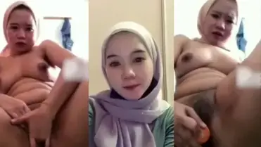 Tiktokers Jilbab Sange Colmek Pakai Wortel Memek Basah Lumer